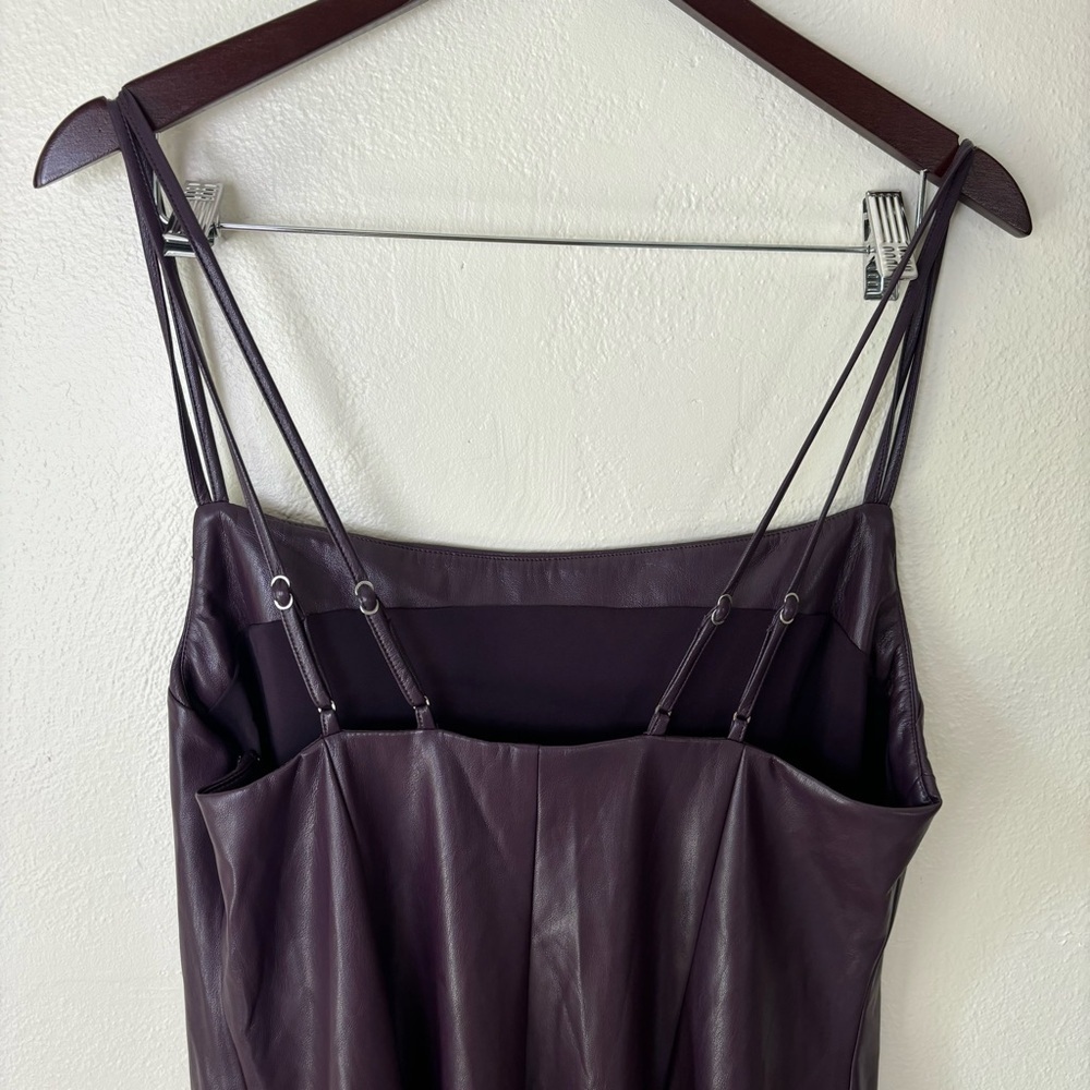 Majorelle Issa Faux Leather Midi Dress In Deep Plum Women’s Size XL Revolve - Picture 9 of 12